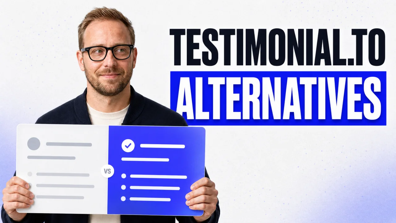 TrustFuel comparison of Testimonial.to alternatives with a split review tool board