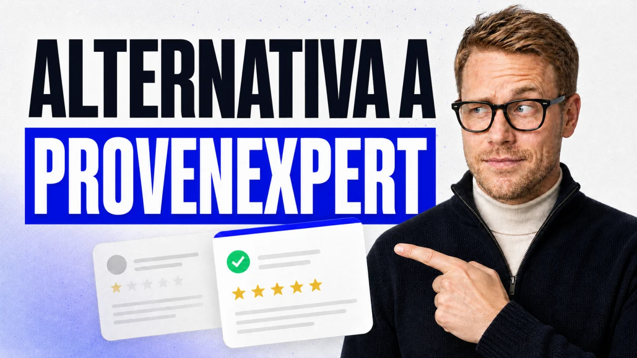 Alternativa a ProvenExpert con Benjamin König comparando tarjetas de reseñas verificadas
