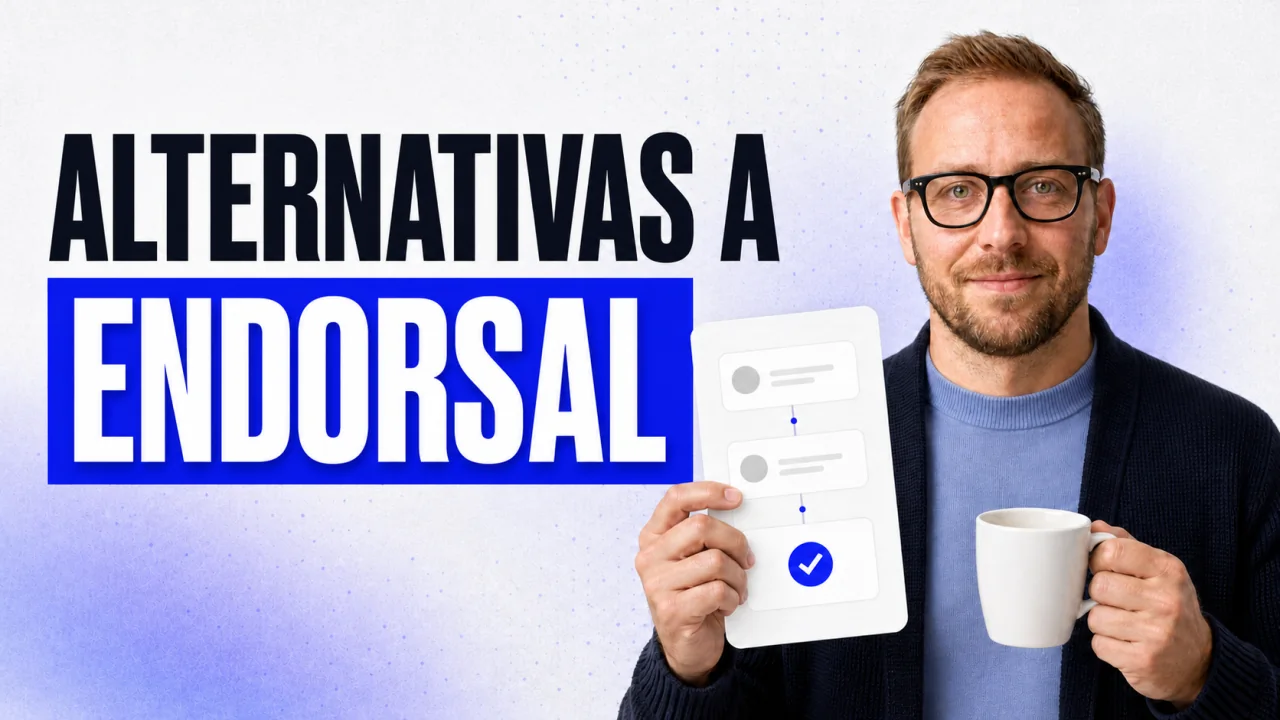 Comparativa de alternativas a Endorsal de TrustFuel con un flujo automatizado de reseñas y una taza de café